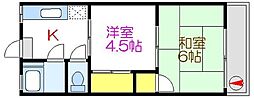 松実サンハイツ 2Kの間取図画像