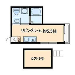 フローラ7 ワンルームの間取図画像