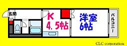 マ・メールロア 1DKの間取図画像