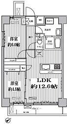 ピュアラ 2LDKの間取図画像