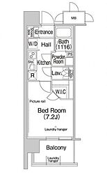 コンフォリア木場親水公園 3階1Kの間取り