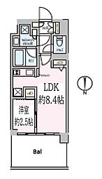 クレストコート東陽町 1LDKの間取図画像