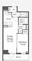 AlphaPrime東陽町 1LDKの間取図画像
