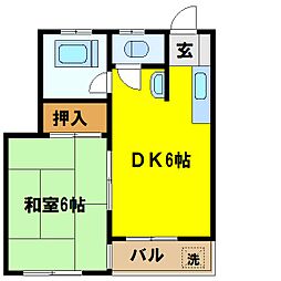 いずみマンション 1LDKの間取図画像