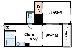 田中ビル 2DKの間取図画像