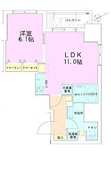 RBM門前仲町レジデンス八番館 1LDKの間取図画像