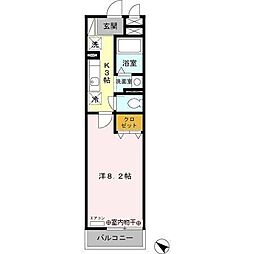 フォレストヒル 1Kの間取図画像
