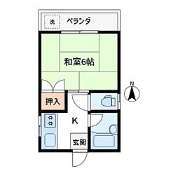石塚ビル 1Kの間取図画像