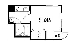 コーポ・ミナミ 1Kの間取図画像