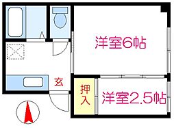 小島ビル 2Kの間取図画像