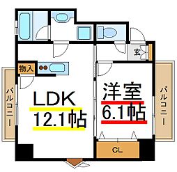 Riva3 1LDKの間取図画像