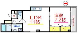 Furia 1LDKの間取図画像