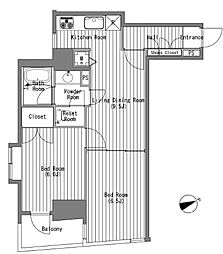 プランドール・コダイ 2LDKの間取図画像
