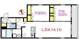 アポテカーサ浅草 2LDKの間取図画像