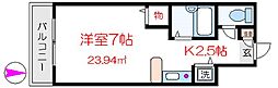 長谷川ハイツ ワンルームの間取図画像