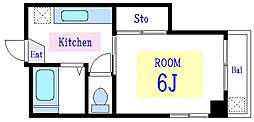 小沼ビル 1Kの間取図画像