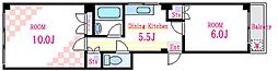 佐竹ビル 2DKの間取図画像