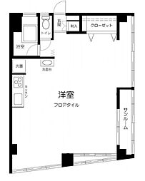 蛎殻町団地 10階ワンルームの間取り