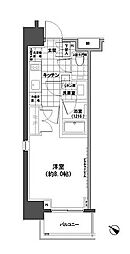 パークハビオ人形町 1Kの間取図画像
