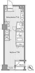 ブロードシティ東京 1Kの間取図画像