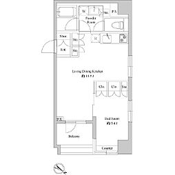 ドゥーエ日本橋浜町 1LDKの間取図画像