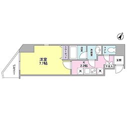 グラティア日本橋 1Kの間取図画像
