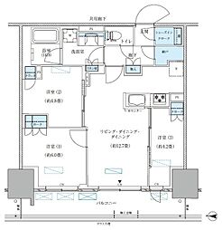 パークアクシス西大島コンフォートスクエア 14階3LDKの間取り