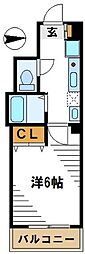 クレールメゾンMS 3階1Kの間取り