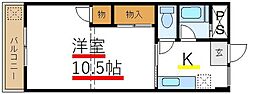 安藤コーポ 1Kの間取図画像