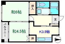 メゾンナカジマ 2Kの間取図画像