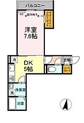京成本線 千住大橋駅 徒歩10分の賃貸アパート 2階1DKの間取り