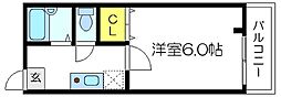 コーポ山本 1Kの間取図画像