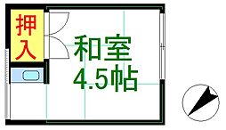 金枡荘 ワンルームの間取図画像