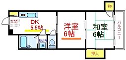 ラフォーレ町屋 2DKの間取図画像