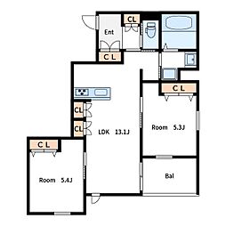 パークメゾン町屋 2LDKの間取図画像