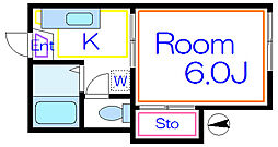 メゾン・ド・カトー 1Kの間取図画像