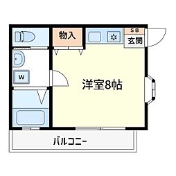 マインドハイム恭和 ワンルームの間取図画像