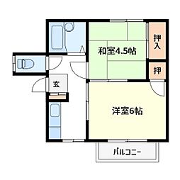 第2ペガサスA 2Kの間取図画像