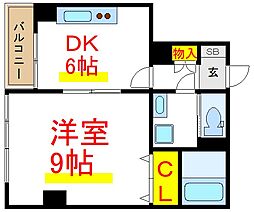 パークヒル綾瀬 1DKの間取図画像