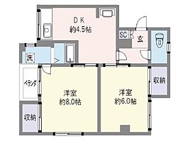 グリーンパレス 2DKの間取図画像