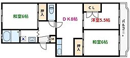 エクセルエステートヨシダパート2 3DKの間取図画像