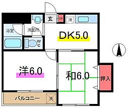 大塚ビル 2DKの間取図画像