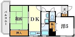 村田ビル 2DKの間取図画像