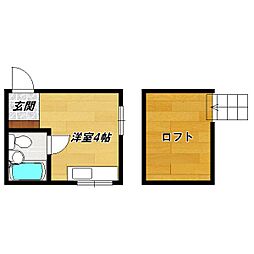 JR山手線 田端駅 徒歩11分の賃貸アパート 1階ワンルームの間取り