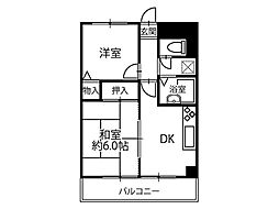 ライオンズマンション明石東二見第2 2DKの間取図画像