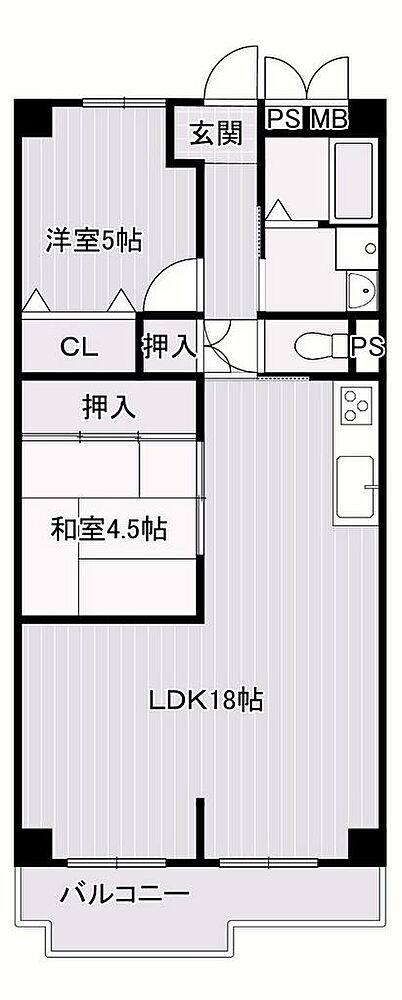 2LDK 間取り