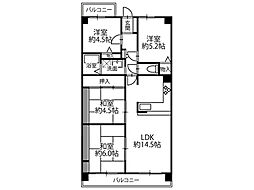 メゾンドール明石山ノ手台B棟 4LDKの間取図画像