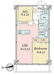 ライオンズマンション神楽坂第3 1SLDKの間取図画像