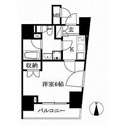 VELLSTAGE大山 1Kの間取図画像