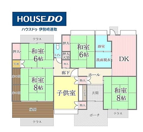 各和室に押入を...